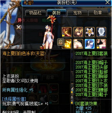 dnf夏日套,连体款,夏日比基尼款