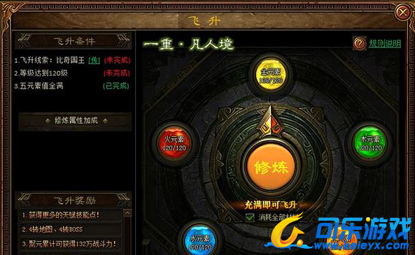 金装传奇,飞升系统